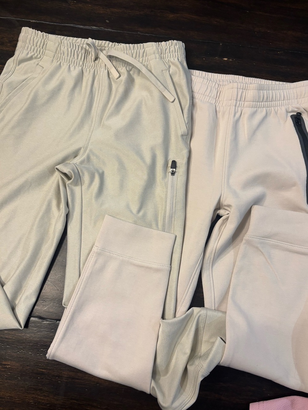 Bundle of 2 Old Navy Light Beige Kids Jogger Pants with Pockets boys size 8/med